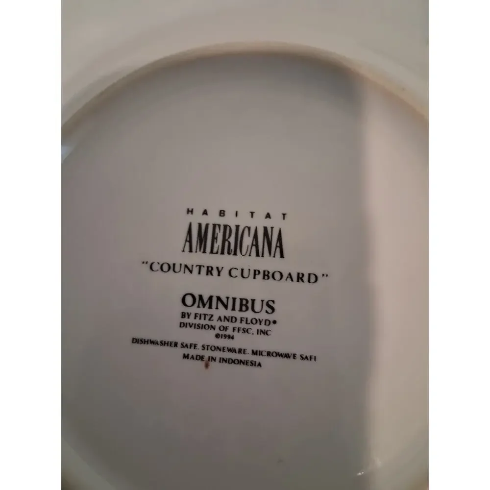 Set of 8 Vintage 1994 Fitz & Floyd Omnibus Habitat Americana Soup Bowls